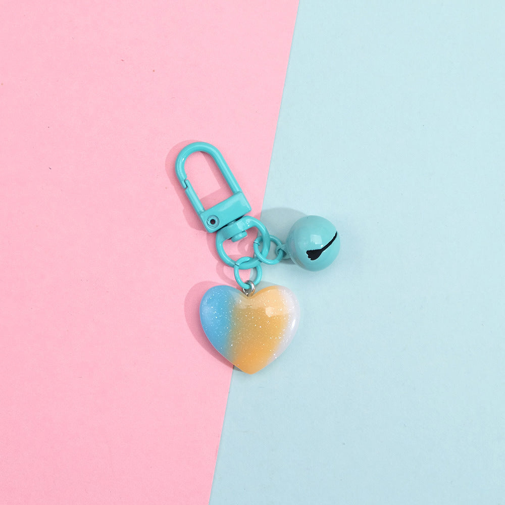 Wholesale 10PCS Gradient Cute Pendant Candy Color Metal Keychain